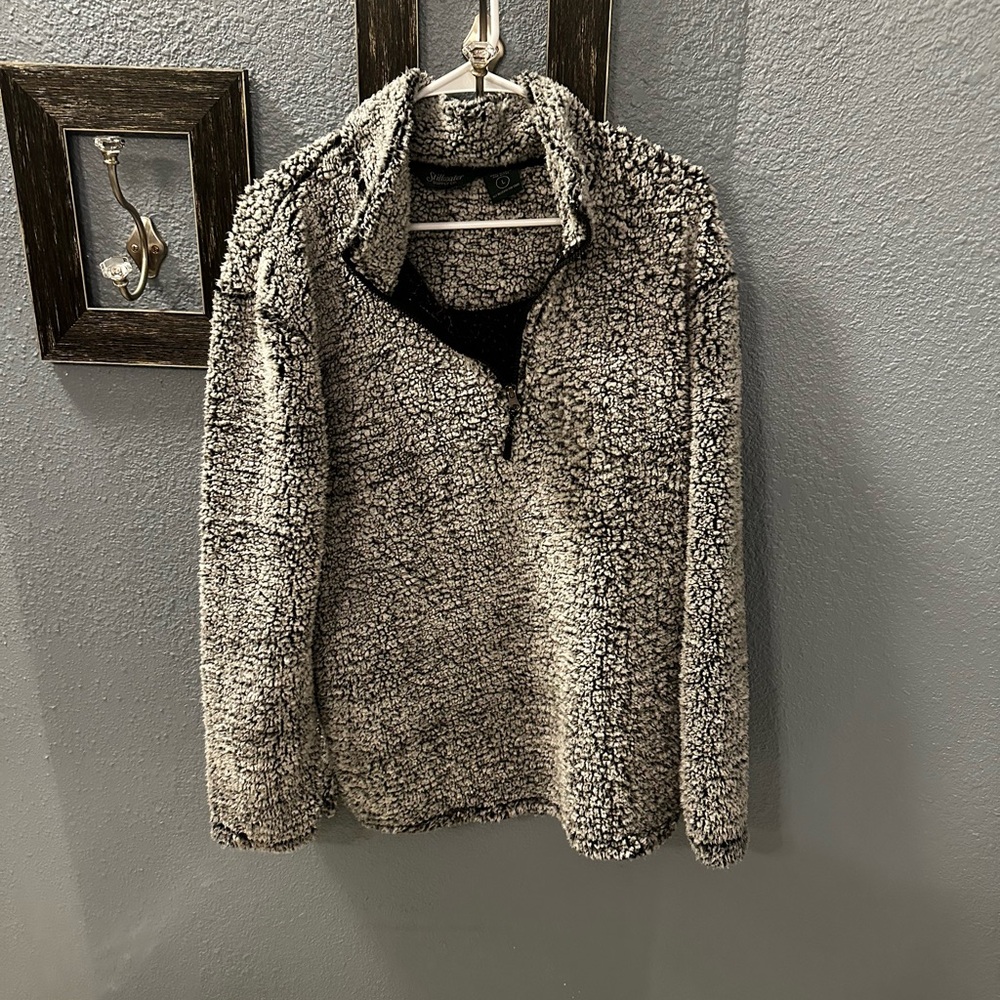 Women's Gray Sherpa Pullover Jacket